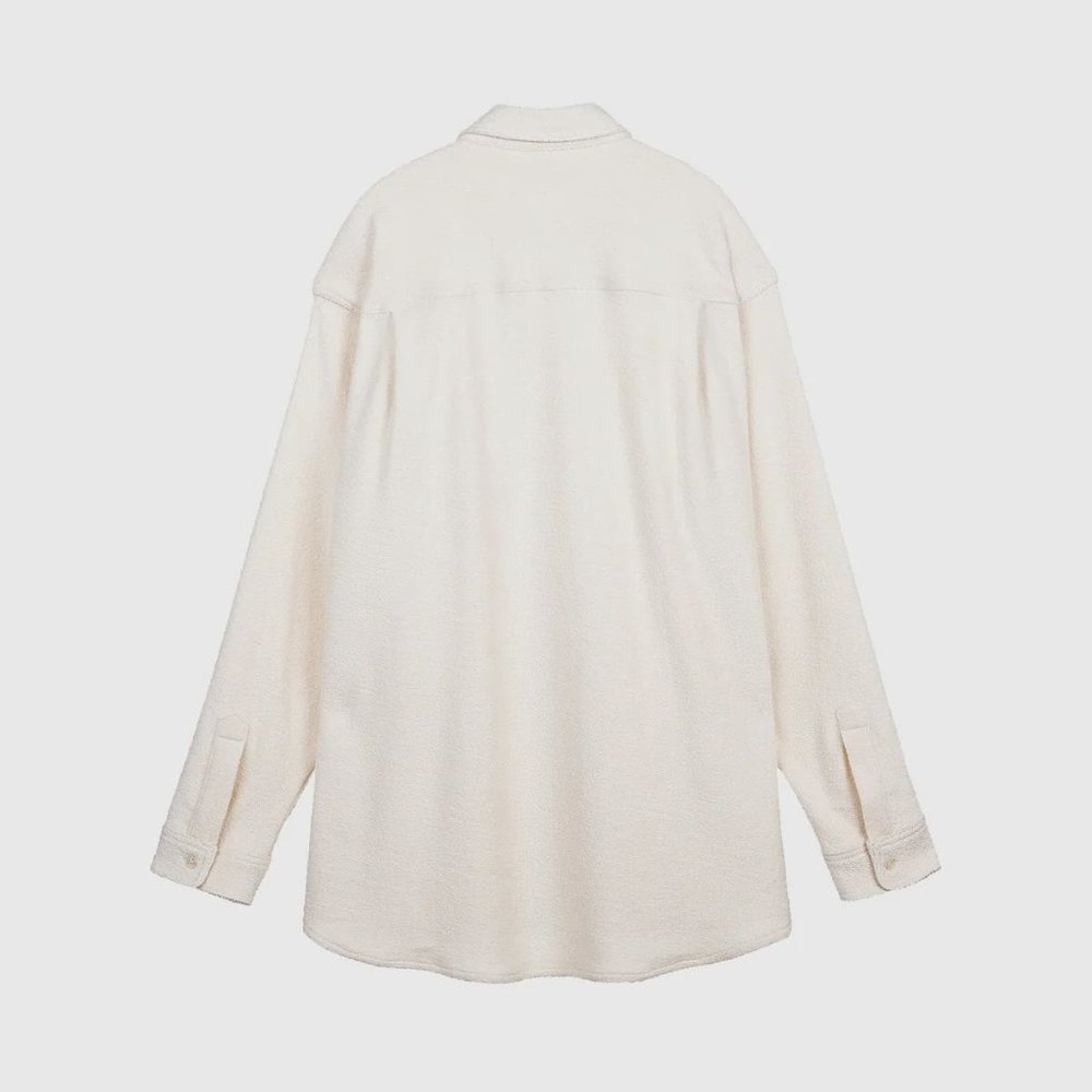 Maison des reves NY Oversized Button Up Shirt in Brushed Organic Cotton Terry - Picture 3 of 14